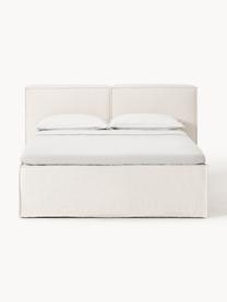 Kontinentální bouclé postel Lennon, Tlumeně bílá, Š 140 cm, D 200 cm, stupeň tvrdosti H2