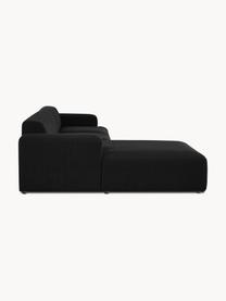 Ecksofa Melva (4-Sitzer), Bezug: 100% Polyester Der hochwe, Gestell: Massives Kiefernholz, Spa, Füße: Kunststoff Dieses Produkt, Webstoff Schwarz, B 319 x T 196 cm, Eckteil links