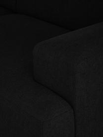 Ecksofa Melva (4-Sitzer), Bezug: 100% Polyester Der hochwe, Gestell: Massives Kiefernholz, Spa, Webstoff Schwarz, B 319 x T 196 cm, Eckteil links