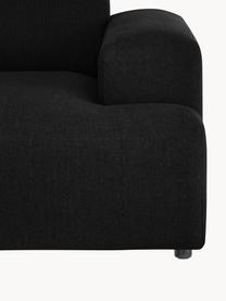 Ecksofa Melva (4-Sitzer), Bezug: 100% Polyester Der hochwe, Gestell: Massives Kiefernholz, Spa, Füße: Kunststoff Dieses Produkt, Webstoff Schwarz, B 319 x T 196 cm, Eckteil links