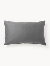 Copricuscino in raso di cotone Comfort, Grigio scuro, Larg. 50 x Lung. 80 cm