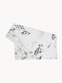 Camino de mesa estampado Herbier, 100% algodón, Blanco con motivo floral, An 50 x L 160 cm