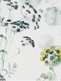 Tischläufer Herbier mit Aquarell Print, 100 % Baumwolle, Weiß, Grüntöne, B 50 x L 160 cm