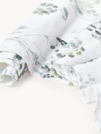 Chemin de table avec motif floral Aquarell Print, 100 % coton, Blanc, tons verts, larg. 50 x long. 160 cm