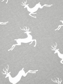 Flanell-Bettdeckenbezug Rudolph mit Rentieren, Webart: Flanell Flanell ist ein s, Grau, Weiss, 160 x 210 cm