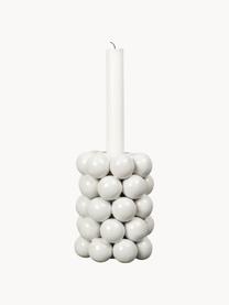 Kerzenhalter Globe, Steingut, Weiß, Ø 10 x H 14 cm