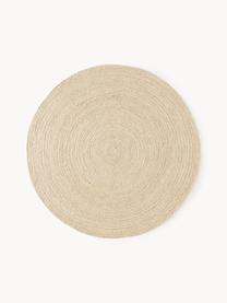 Tapis rond en jute fait main Sharmila, 100 % jute, Blanc cassé, Ø 100 cm (taille XS)