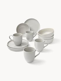 Set colazione maculato con rilievo Rhea, 4 persone (12 pz), Gres, Grigio chiaro, 4 persone (12 pz)