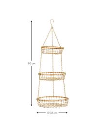 Cestini da cucina in filo Luiza, Metallo rivestito, canna, Ottonato con finitura anticata, Ø 32 x Alt. 90 cm