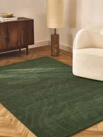 Tapis en laine tuftée main Aaron, Vert foncé, larg. 80 x long. 150 cm (taille XS)