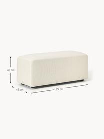 Hocker Melva, B 99 x T 42 cm, Bezug: 100 % Polyester Der strap, Gestell: Massives Kiefern- und Fic, Webstoff Off White, B 99 x T 42 cm