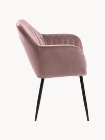 Chaise rembourrée en velours Emilia, Velours mauve, noir, larg. 57 x prof. 59 cm