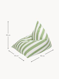 Outdoor-Sitzsack Calypso, Bezug: 100 % Polypropylen, UV-be, Grün, Weiss, B 115 x H 90 cm