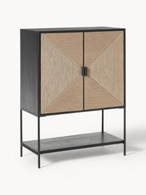 Credenza in legno di mango June, Legno di quercia massiccio, laccato

Questo prodotto è realizzato con legno di provenienza sostenibile e certificato FSC®, Legno di mango, laccato nero, beige, Larg. 90 x Alt. 120 cm