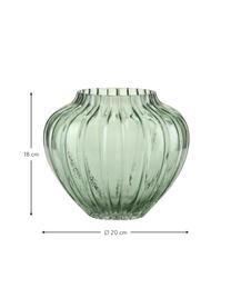 Vase verre vert Groove, Verre, Vert, Ø 20 x haut. 18 cm