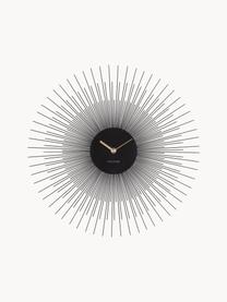 Horloge murale Peony, Métal, enduit, Noir, Ø 45 cm