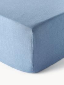 Lenzuolo con angoli boxspring in lino lavato Airy, 100% lino
Densità dei fili 155 TC, qualità Standard

Il lino è una fibra naturale caratterizzata da traspirabilità, resistenza e morbidezza. Il lino è un materiale rinfrescante che assorbe e rilascia rapidamente l'umidità, il che lo rende ideale per le temperature calde.

Il materiale utilizzato in questo prodotto è testato per le sostanze nocive e certificato secondo lo STANDARD 100 by OEKO-TEX®, 6760CIT, CITEVE., Blu, Larg. 90 x Lung. 200 cm, Alt. 35 cm