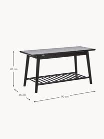 Bamboehouten schoenenbank  Noble, Bamboehout, gelakt en gecarboniseerd, Zwart, B 90 x H 45 cm