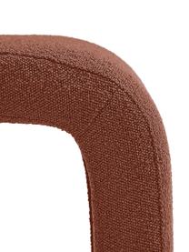 Tabouret rouille en tissu bouclé Pénélope, Tissu bouclé brun, larg. 61 x haut. 46 cm