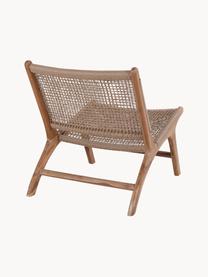 Fotel wypoczynkowy z drewna tekowego Derby, Drewno tekowe, beżowy, S 60 x G 80 cm