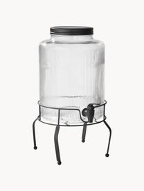 Dispensador de bebidas grande Maxim, Estructura: metal recubierto, Transparente, negro, 8 L