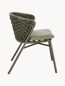 Chaise de jardin Harlow, Tissu vert olive, grège, larg. 62 x prof. 58 cm
