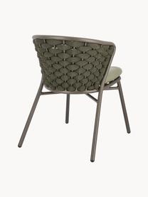 Krzesło ogrodowe Harlow, Tapicerka: 100% polipropylen, Stelaż: aluminium malowane proszk, Oliwkowozielona tkanina, greige, S 62 x G 58 cm