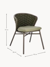 Zahradní židle Harlow, Olivově zelená, greige, Š 62 cm, H 58 cm