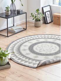 Tapis réversible intérieur-extérieur, rond, gris/crème Jamaica, Gris, couleur crème, imprimé, Ø 140 cm (taille M)