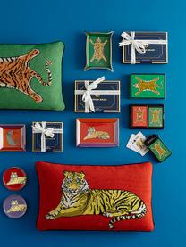 Handgemaakte wollendecoratief kussen Safari, Rood, lichtgeel, B 30 x L 50 cm