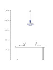 Lámpara de techo de cerámica Pi, Pantalla: cerámica, Anclaje: cerámica, Cable: cubierto en tela, Azul, blanco, Ø 35 x Al 26 cm