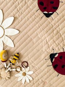Wattierte Spieldecke Ladybug, Baumwolle, Beige, Mehrfarbig, B 120 x L 120 cm
