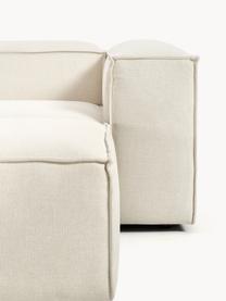 Modulares Sofa Lennon (4-Sitzer) mit Hocker, Bezug: 100 % Polyester Der strap, Gestell: Massives Kiefernholz, Spe, Füße: Kunststoff Dieses Produkt, Webstoff Off White, B 327 x T 207 cm