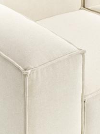 Canapé d'angle modulable 4 places avec pouf Lennon, Tissu blanc cassé, larg. 327 x prof. 207 cm