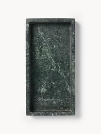 Kleines Deko-Tablett Venice aus Marmor, Marmor, Dunkelgrün, marmoriert, B 30 x T 15 cm