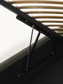 Eenpersoonsbed Cloud met opbergruimte, Bekleding: fijn gestructureerde gewe, Poten: gelakt hout Het materiaal, Geweven stof donkergroen, B 90 x L 200 cm