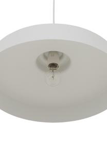 Skandi-Pendelleuchte Malm, Lampenschirm: Metall, Dekor: Holz, Baldachin: Metall, Weiß, Ø 40 x H 20 cm