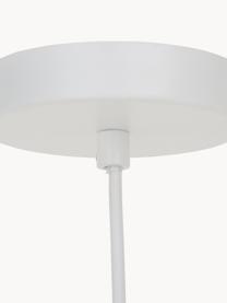 Scandi hanglamp Malm, Lampenkap: metaal, Decoratie: hout, Wit, Ø 40 x H 20 cm