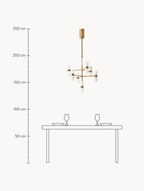 Suspension en albâtre Isaac, Blanc, or laiton, Ø 50 x haut. 40 cm