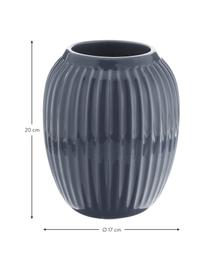 Vaso di design fatto a mano Hammershøi, Porcellana, Antracite, Ø 17 x Alt. 20 cm