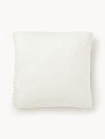 Handgemachte Grobstrick-Kissenhülle Adyna, 100 % Acryl, Off White, B 45 x L 45 cm
