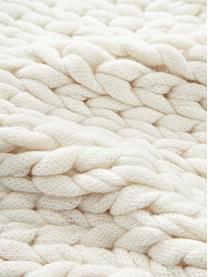 Housse de coussin grosse maille Adyna, 100 % polyacrylique, Blanc cassé, larg. 45 x long. 45 cm