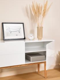 Credenza bianca lucida High on Wood, Piedini: legno di quercia massicci, Bianco, legno naturale, Larg. 120 x Alt. 72 cm