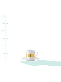 Tasse à espresso avec sous-tasses Deco, 8 pièces, Blanc, couleur dorée