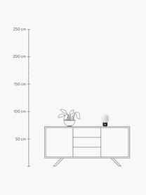 Kleine mobiele tafellamp JWDA met USB-aansluiting, dimbaar, Lampenkap: glas, Lampvoet: gecoat metaal, Wit, zwart, Ø 15 x H 22 cm