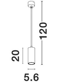 Lampa wisząca Aila, Biały, Ø 6 x W 20 cm