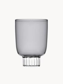 Handgemaakte waterglas Liberta, Borosilicaatglas, Transparant, grijs, Ø 8 x H 11 cm, 320 ml