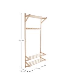 Wand-Garderobe Cole aus Kiefernholz, Kiefernholz, FSC-zertifiziert, Beige, B 75 x T 32 cm