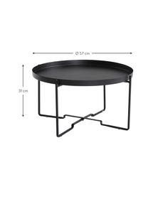 Table basse ronde métal noir George, Métal, enduit, Noir, Ø 57 x haut. 31 cm