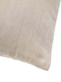 Federa arredo in cotone beige con motivo a onde ricamato Nico, 100% raso di cotone, Beige, Larg. 45 x Lung. 45 cm